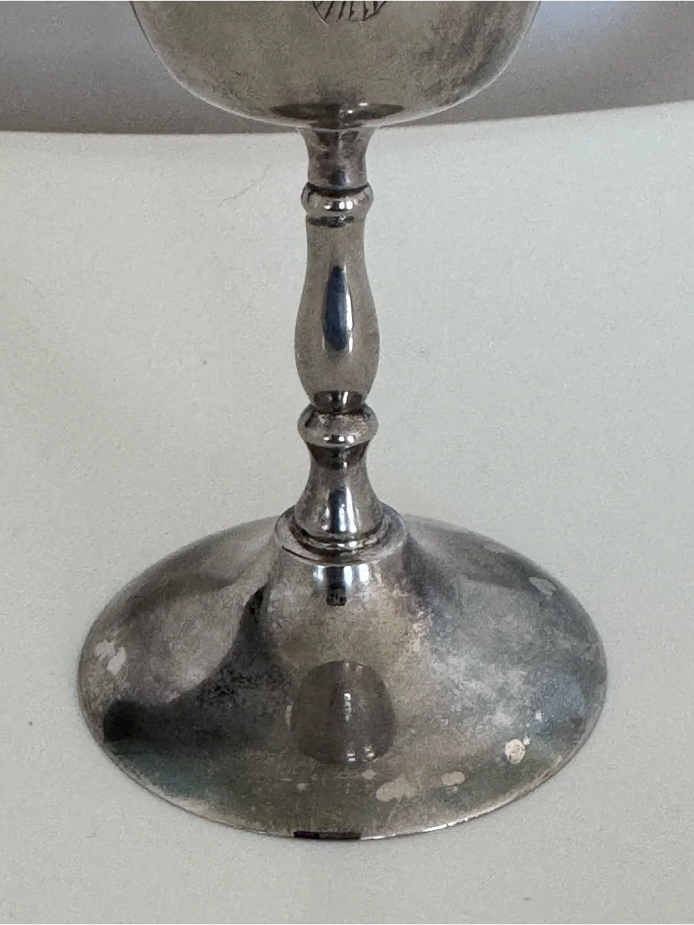 Vintage Silver Plate Kiddush Goblet Star of David Judaica Engraved Floral Cup